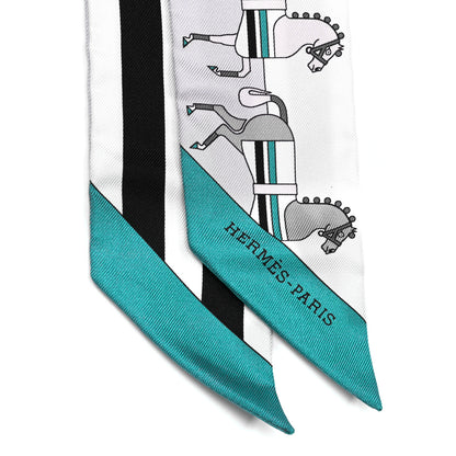 Hermes Silk Rocabar Twilly White Gris Perle Menthe 2 of 4