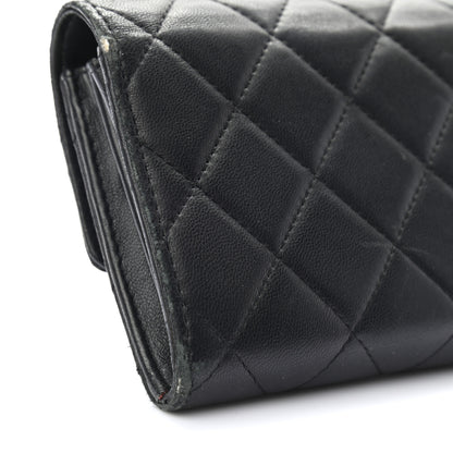 Chanel Lambskin Quilted Large Gusset Flap Wallet Black 11 of 11