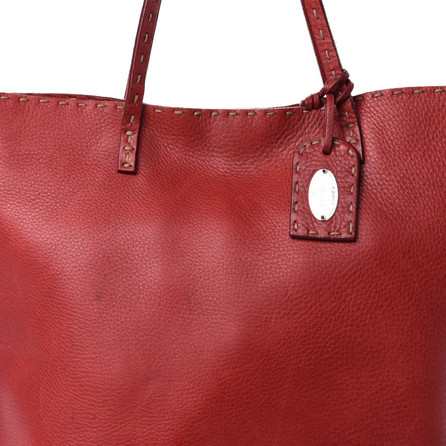 Calfskin Romano Selleria Tote Red