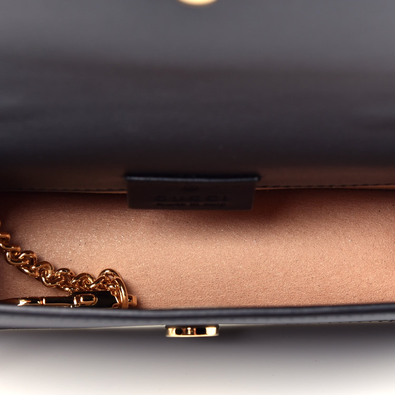 Gucci Calfskin Super Mini Sylvie Chain Shoulder Bag Black 5 of 9
