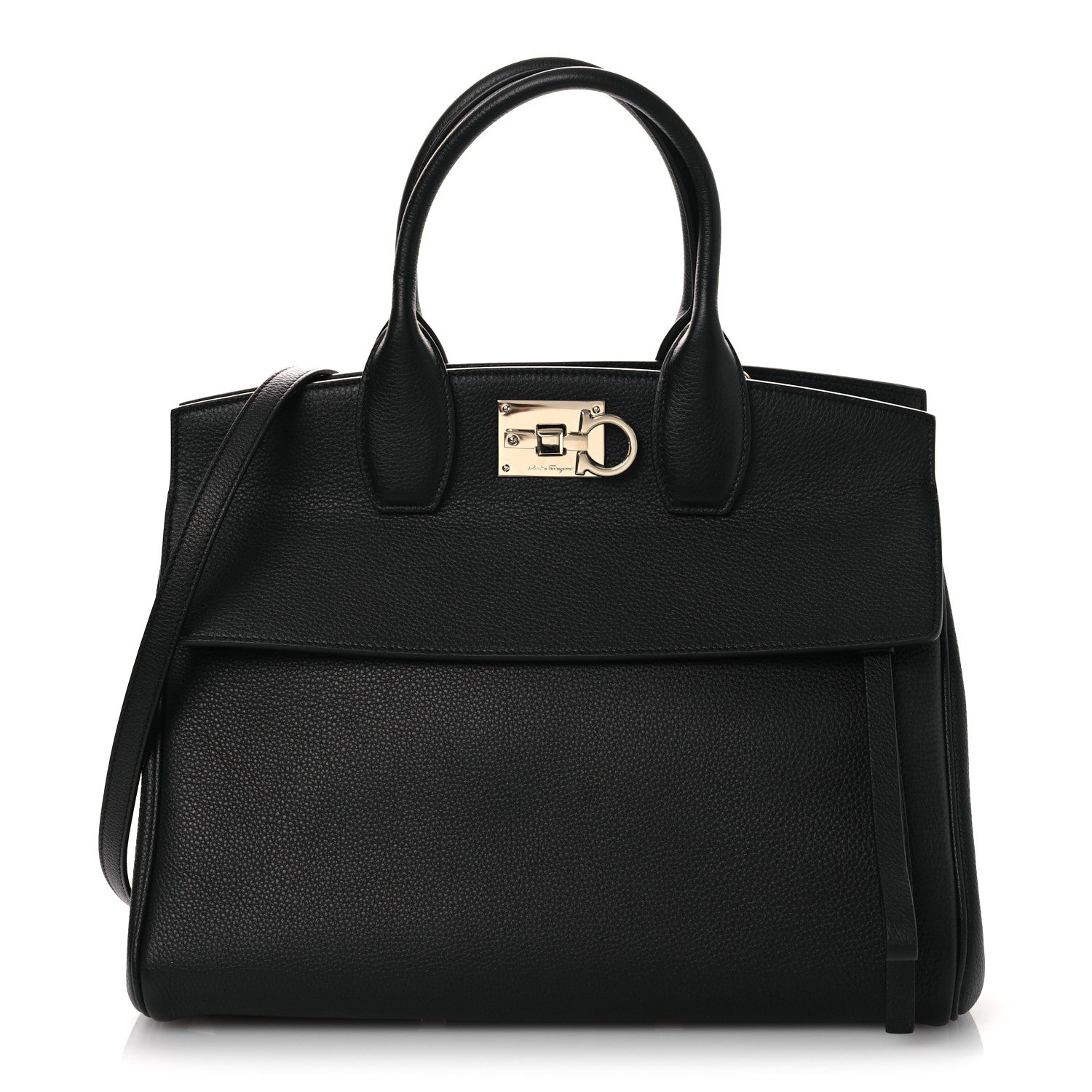 Salvatore Ferragamo Calfskin Large Studio Bag Black 1 of 10