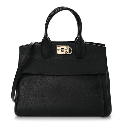 Salvatore Ferragamo Calfskin Large Studio Bag Black 1 of 10