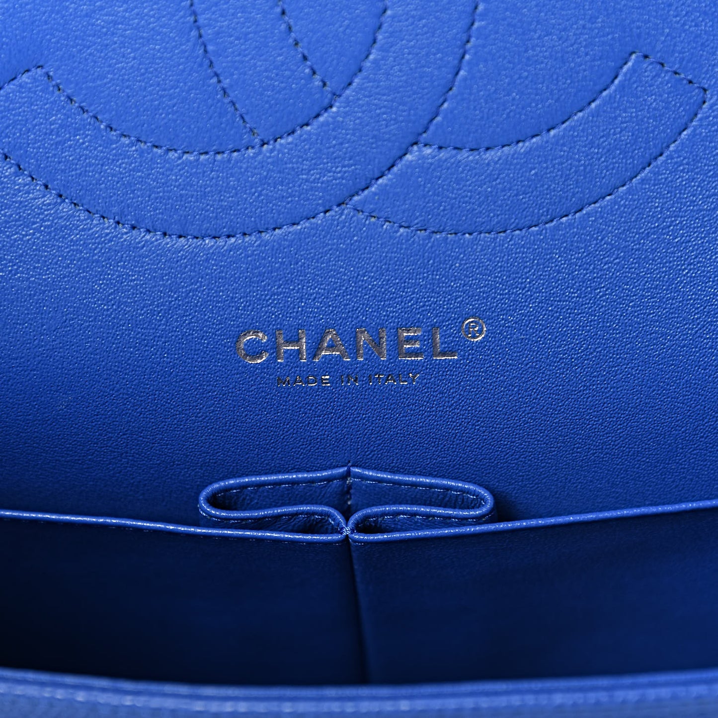 Caviar Quilted Jumbo Double Flap Blue