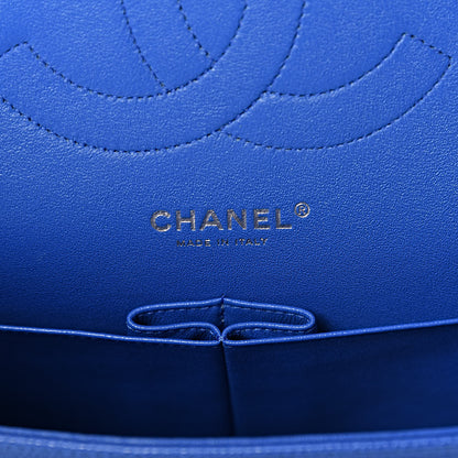 Chanel Caviar Quilted Jumbo Double Flap Blue 6 of 10