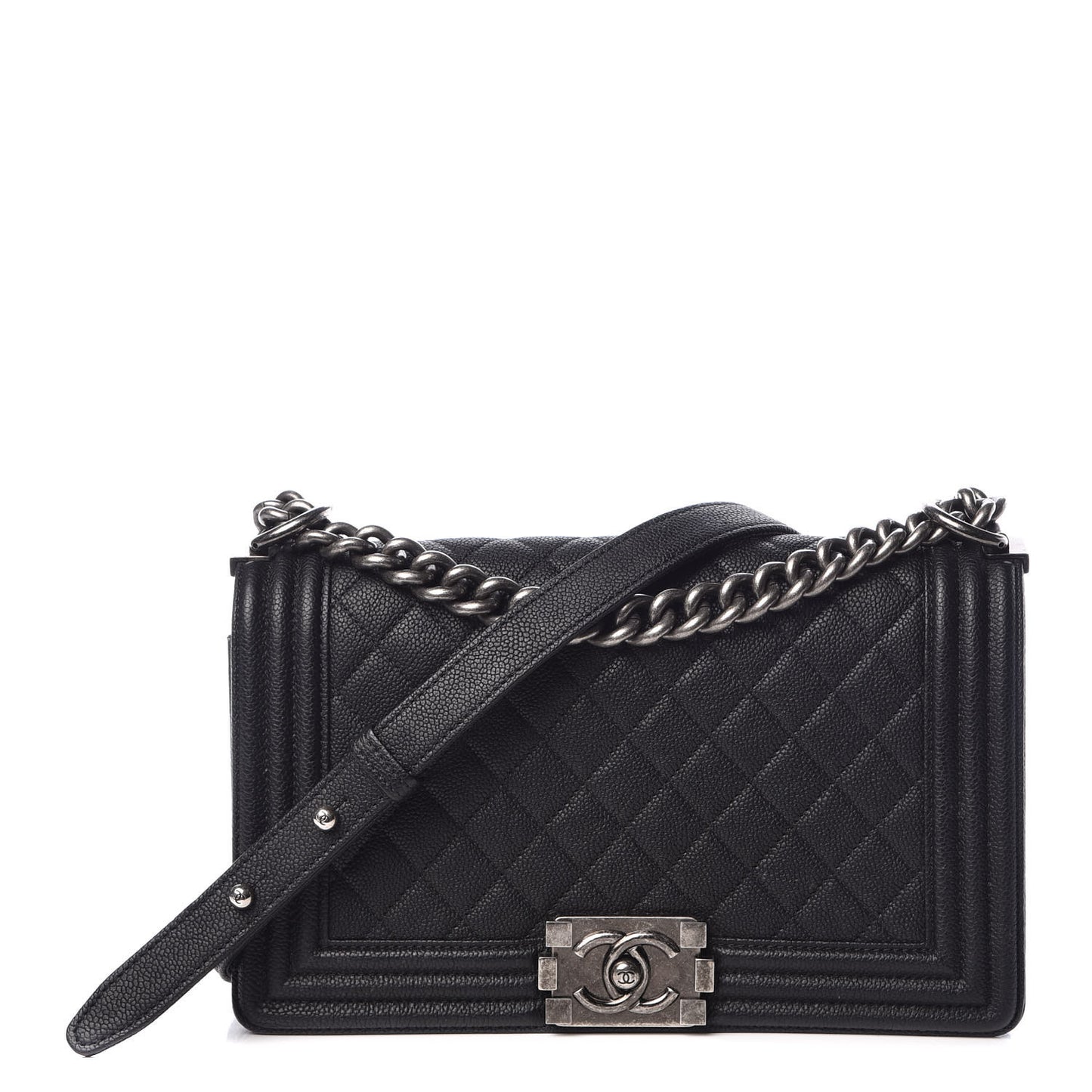 Caviar Quilted Medium Boy Flap Black