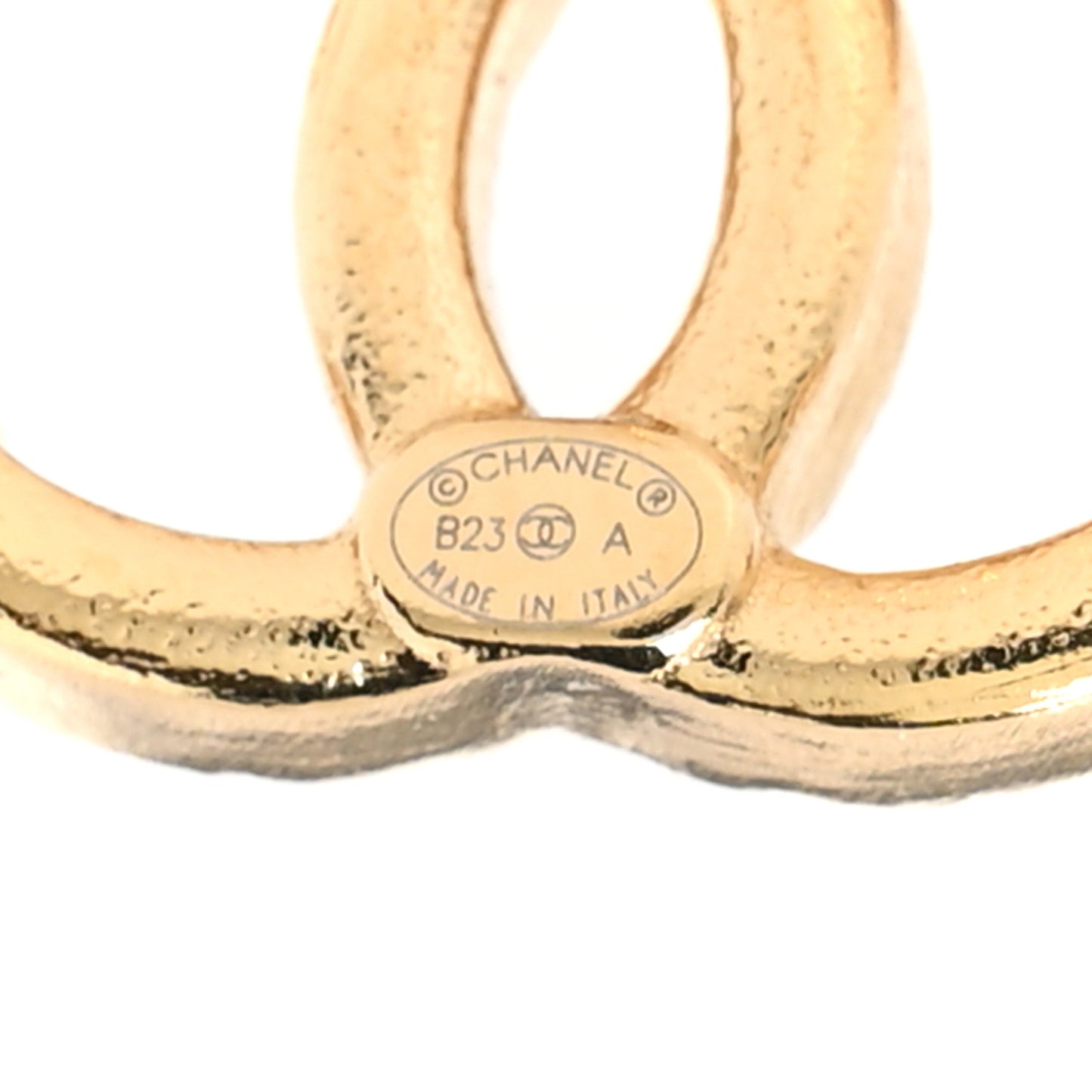 Metal Tweed Effect CC Earrings Gold