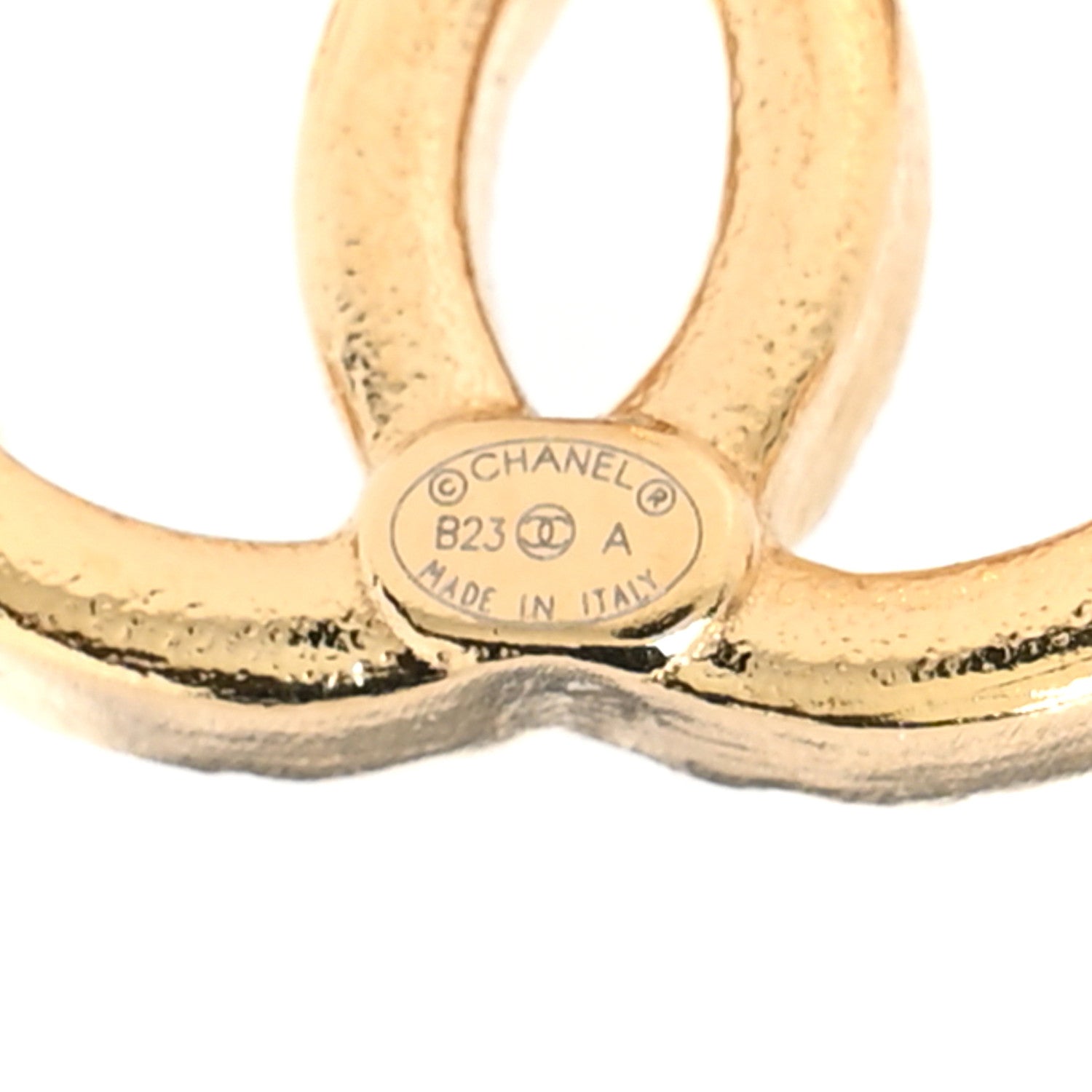 Chanel Metal Tweed Effect CC Earrings Gold 4 of 5