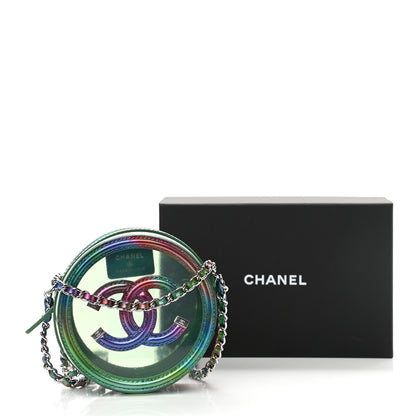 Chanel PVC Calfskin Lambskin Quilted Round Filigree Clutch With Chain Green 11 of 11