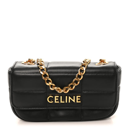 Celine Goatskin Matelasse Mini Chain Shoulder Bag  Black 1 of 9