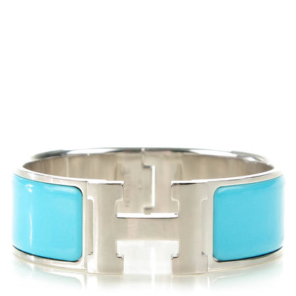 Hermes Enamel Wide Clic Clac H Bracelet PM Turquoise 1 of 6