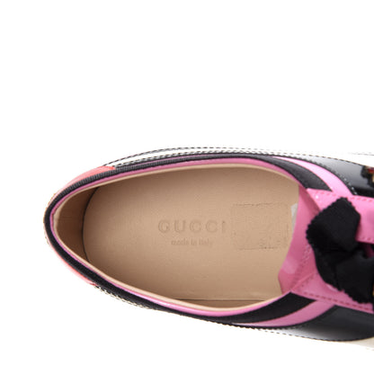 Gucci Patent Calfskin Crystal Womens Web Falacer Sneakers 39 Pink 9 of 11