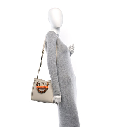 Gucci Wonka Grain Calfskin Small Diana Tote Bag Mystic White Orange Fluo 3 of 10