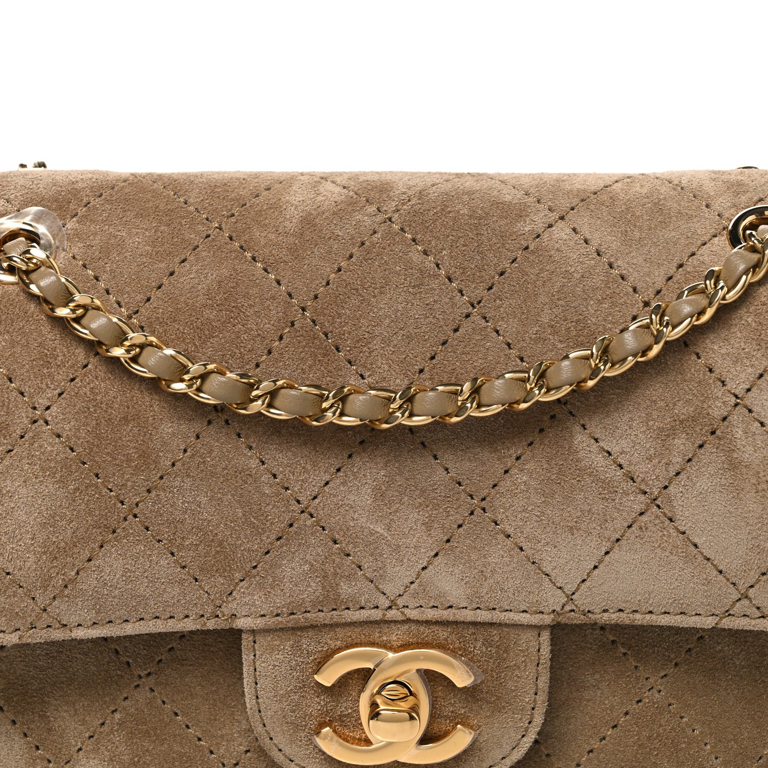 Chanel Suede Calfskin Mini Souplissimo Maxi Flap Dark Beige 8 of 11