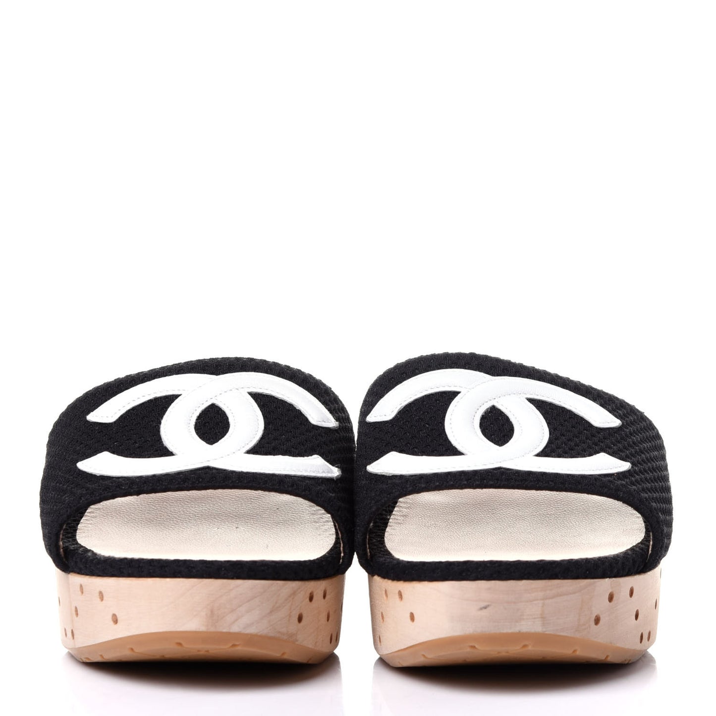 Wood Mesh CC Mules 39.5 Black