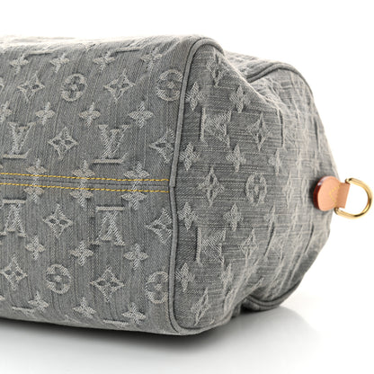 Louis Vuitton Monogram Denim Speedy Soft 30 Washed Gray 9 of 10