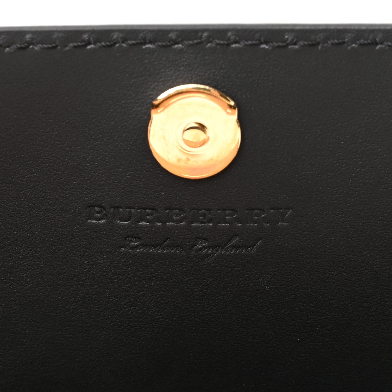 Burberry Grained Calfskin House Check Tartan Mix Hampshire Wallet On Chain Black 6 of 11