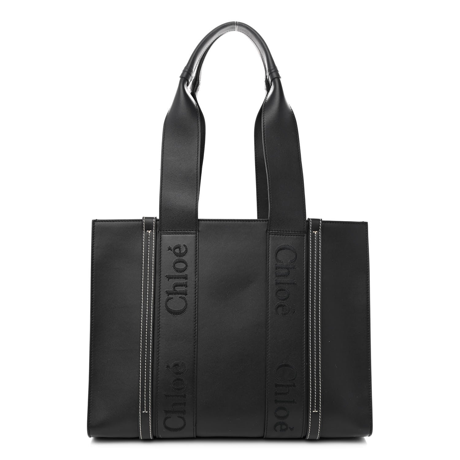 Chloe Calfskin Medium Woody Tote Black 1 of 12