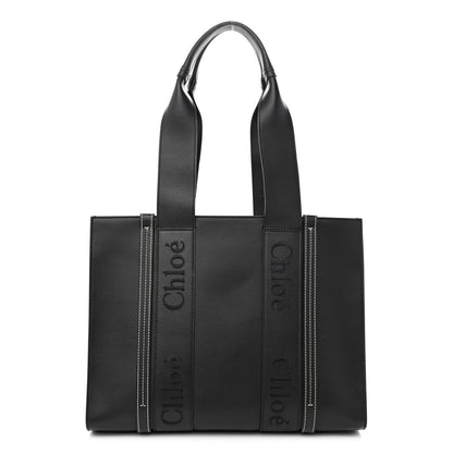Chloe Calfskin Medium Woody Tote Black 1 of 12