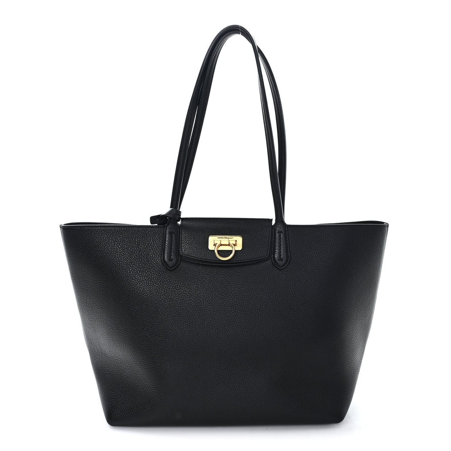 Salvatore Ferragamo Calfskin Travel Tote Black 1 of 10