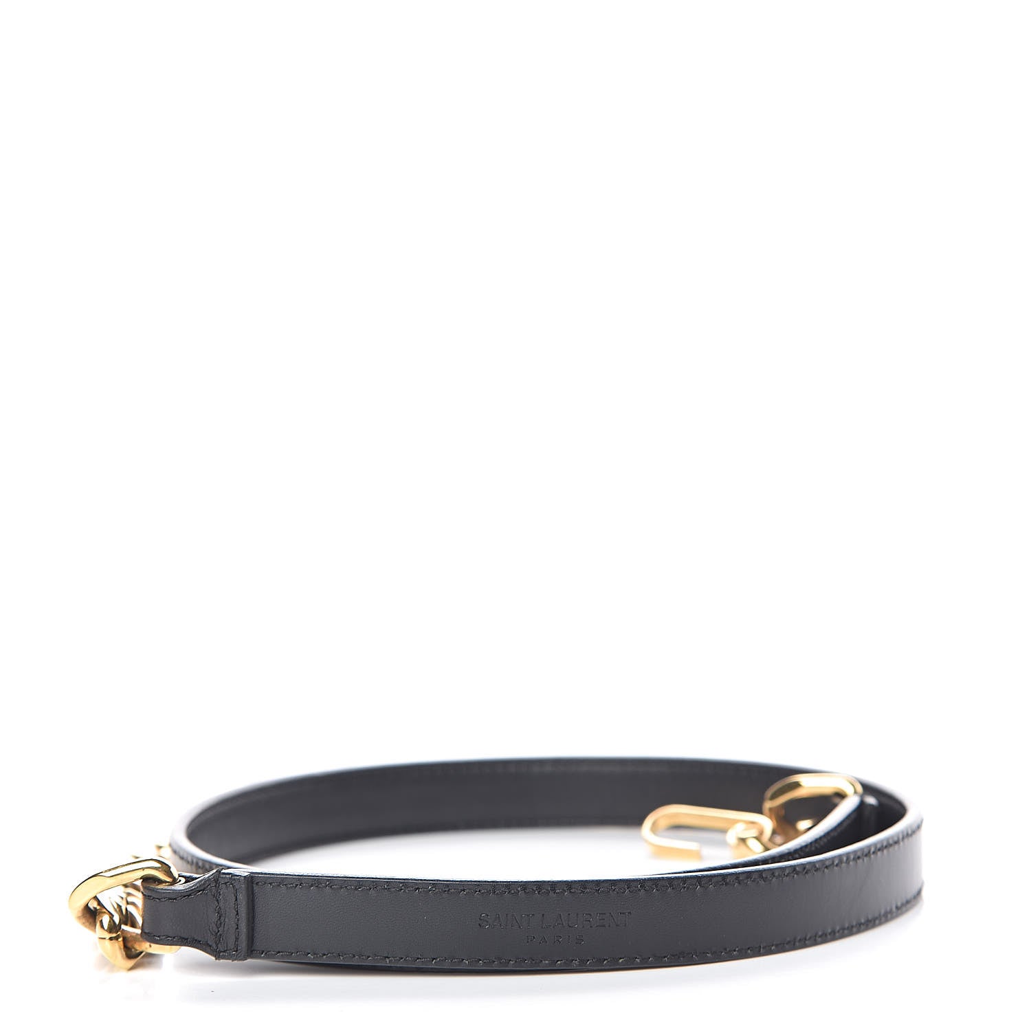 Saint Laurent Calfskin Monogram Chain Belt Black 3 of 6