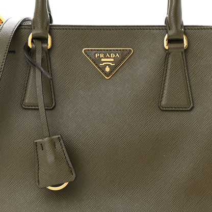 Prada Saffiano Small Galleria Double Zip Tote Militare 8 of 13