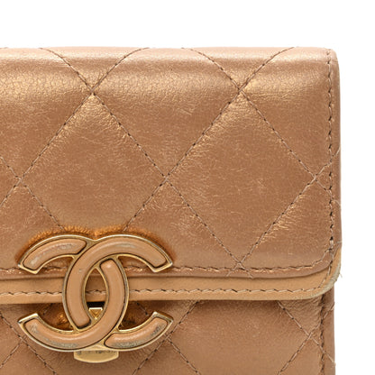 Chanel Metallic Calfskin Quilted Medium CC Chic Flap Wallet Gold 10 of 14