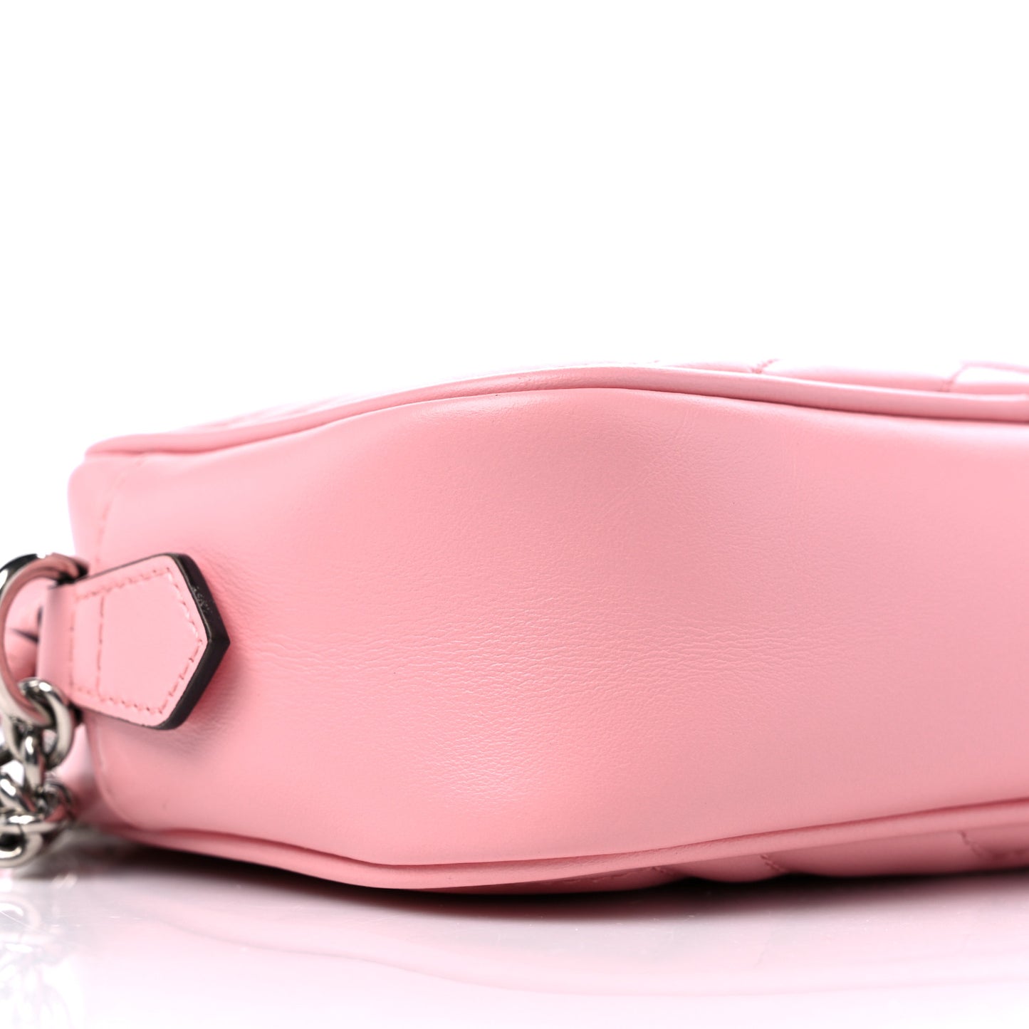 Calfskin Matelasse Mini GG Marmont Chain Shoulder Bag Wild Rose