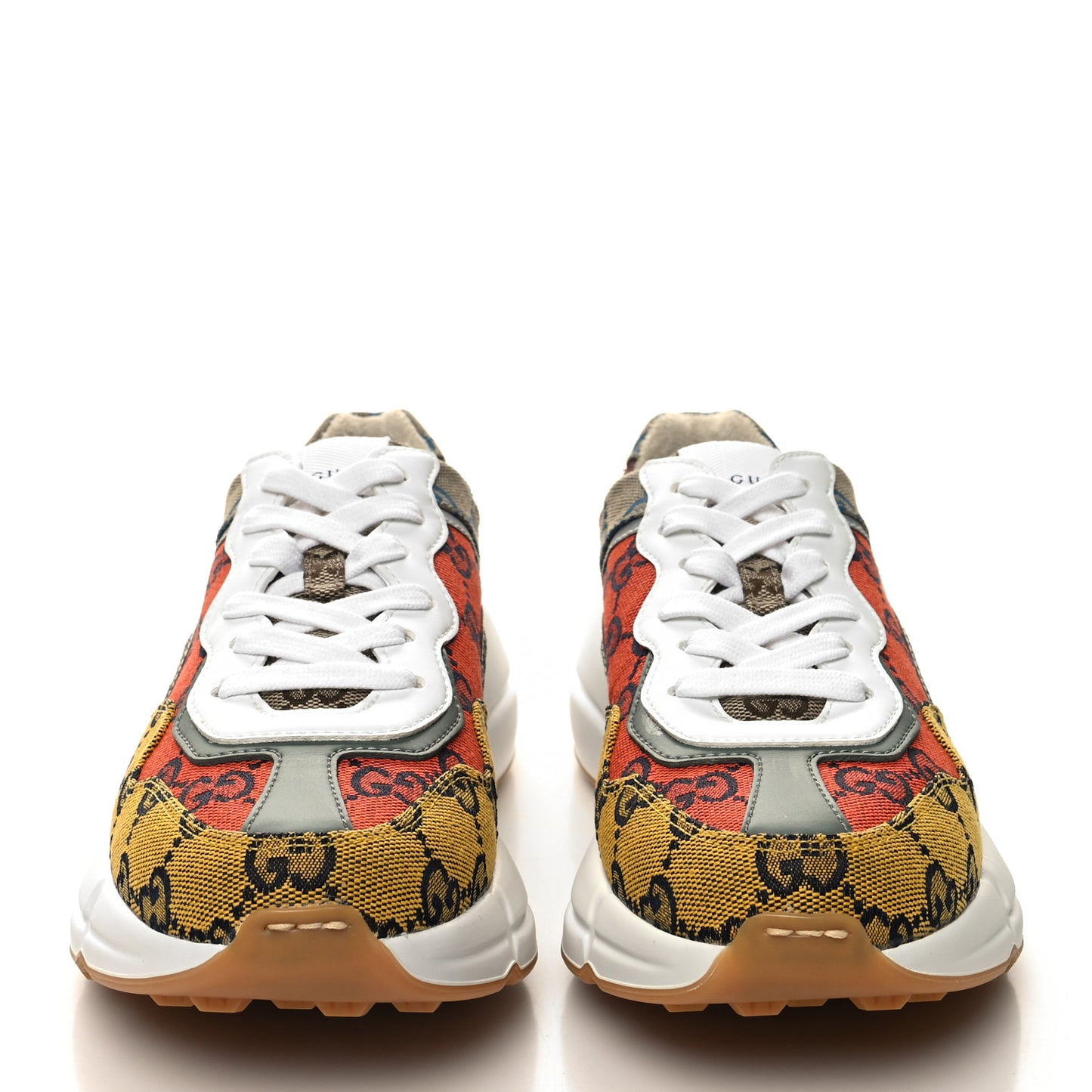 Monogram Multicolor Demetra Womens Rhyton Sneakers 36 Yellow Blue Great White Tabasco