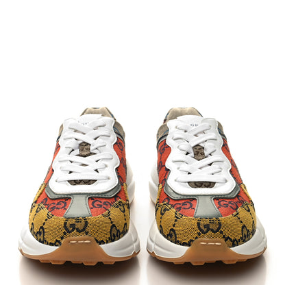 Gucci Monogram Multicolor Demetra Womens Rhyton Sneakers 36 Yellow Blue Great White Tabasco 2 of 9