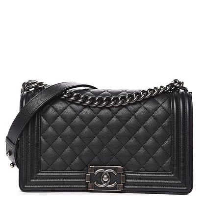 Chanel Calfskin Quilted Medium Boy Flap Black 1 of 12