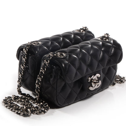 Chanel Lambskin Quilted Double Mini Flap Crossbody Black 5 of 9