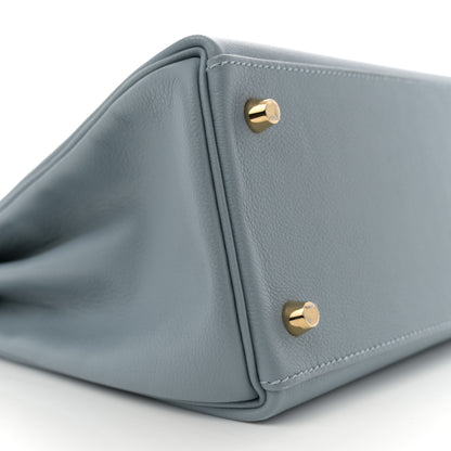 Hermes Evercolor Kelly Retourne 28 Bleu Lin 9 of 12