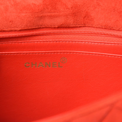 Chanel Suede Quilted Medium Single Flap Red 6 of 13