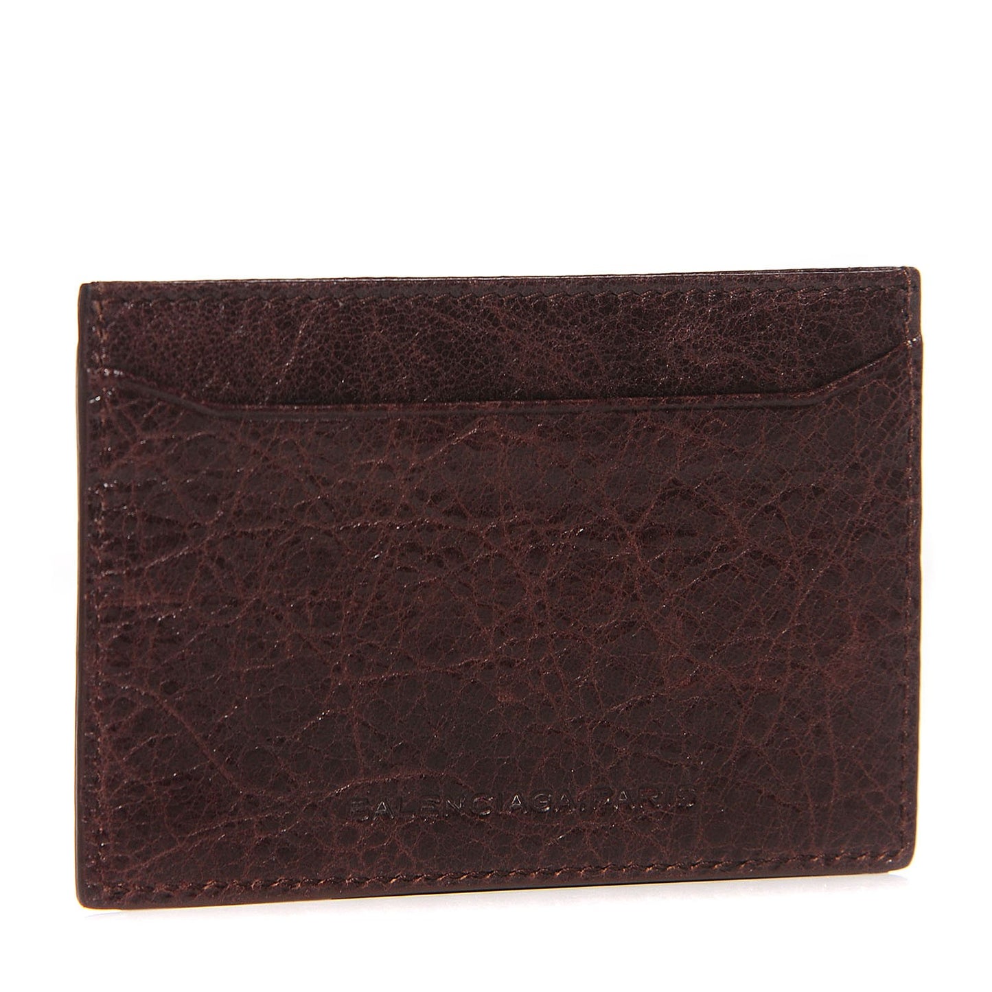 Agneau Giant 12 Silver Hardware Card Case Cigare Fonce