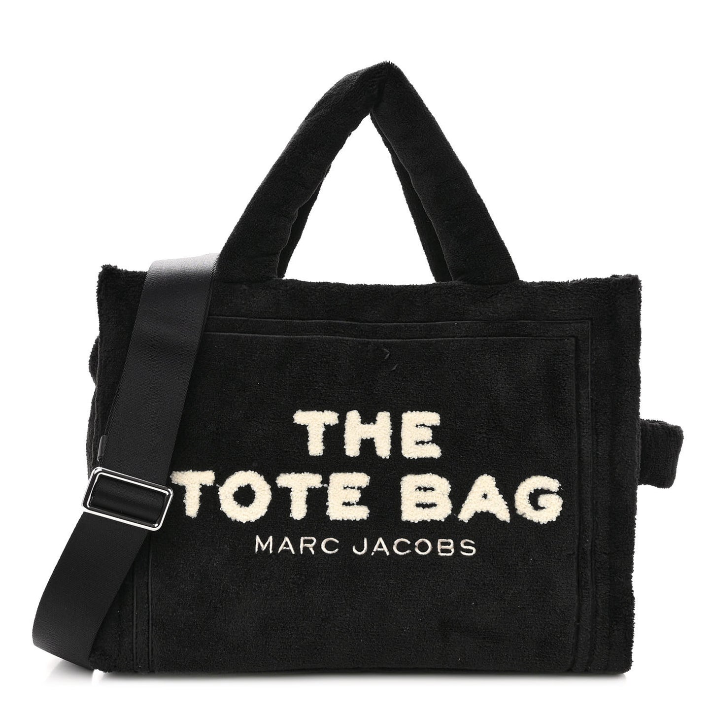 Polyester Medium Terry Tote Bag Black Nickel