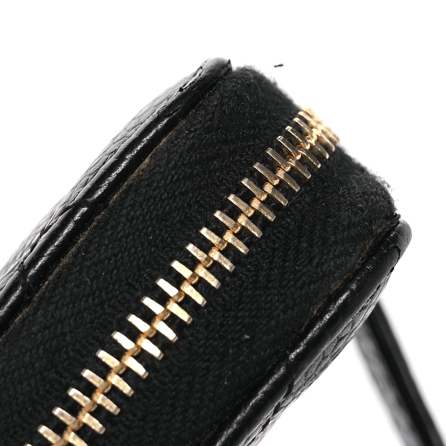 Caviar Quilted Classic Zipped Coin Purse Black