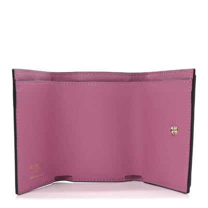 Valentino Garavani Calfskin Small Tri-Fold Rockstud Wallet Pink 5 of 7