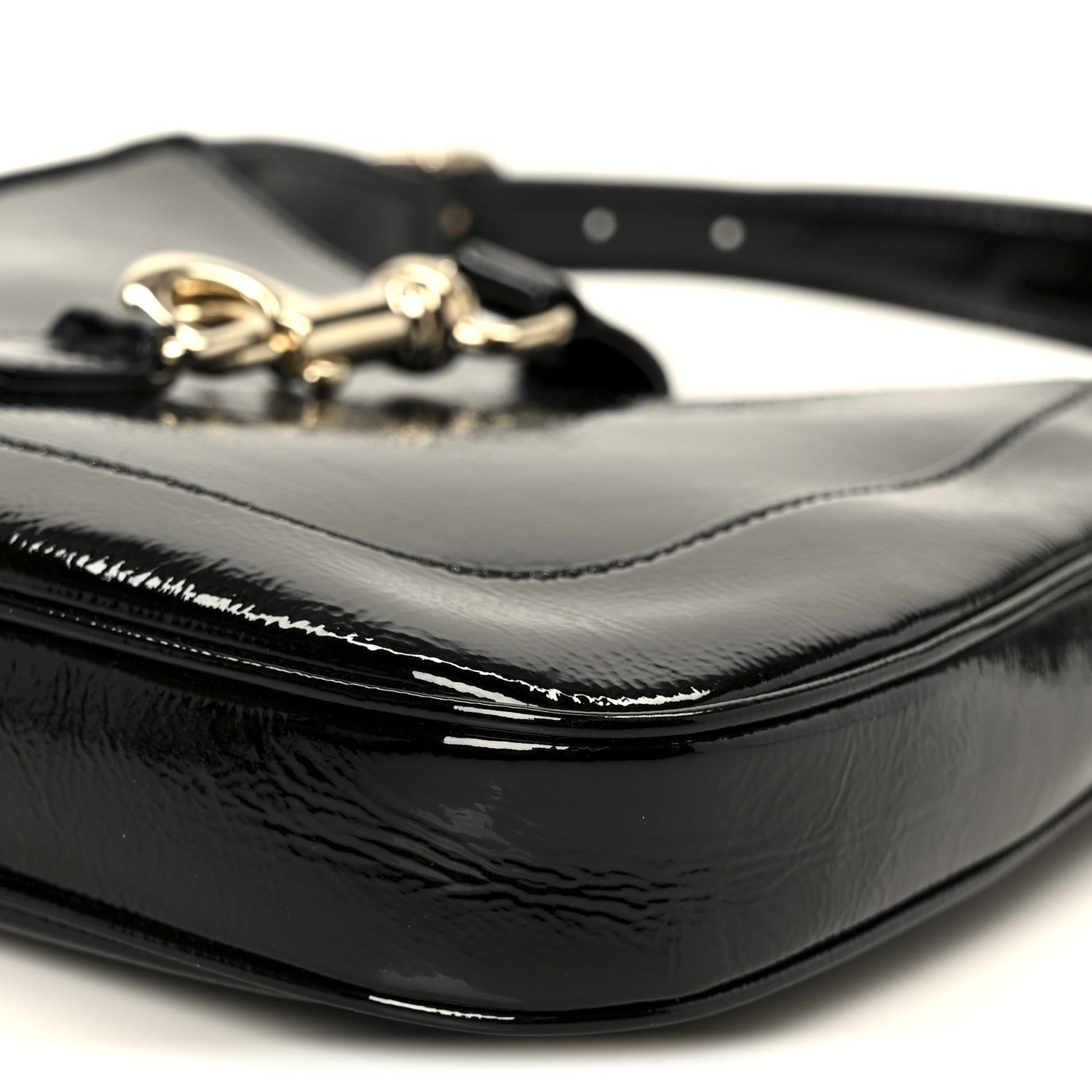 Gucci Patent Calfskin Small Jackie Shoulder Bag Black 10 of 10