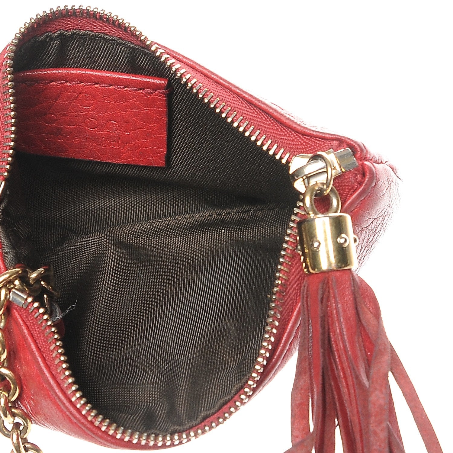 Gucci Pebbled Calfskin Soho Key Case Red 5 of 11