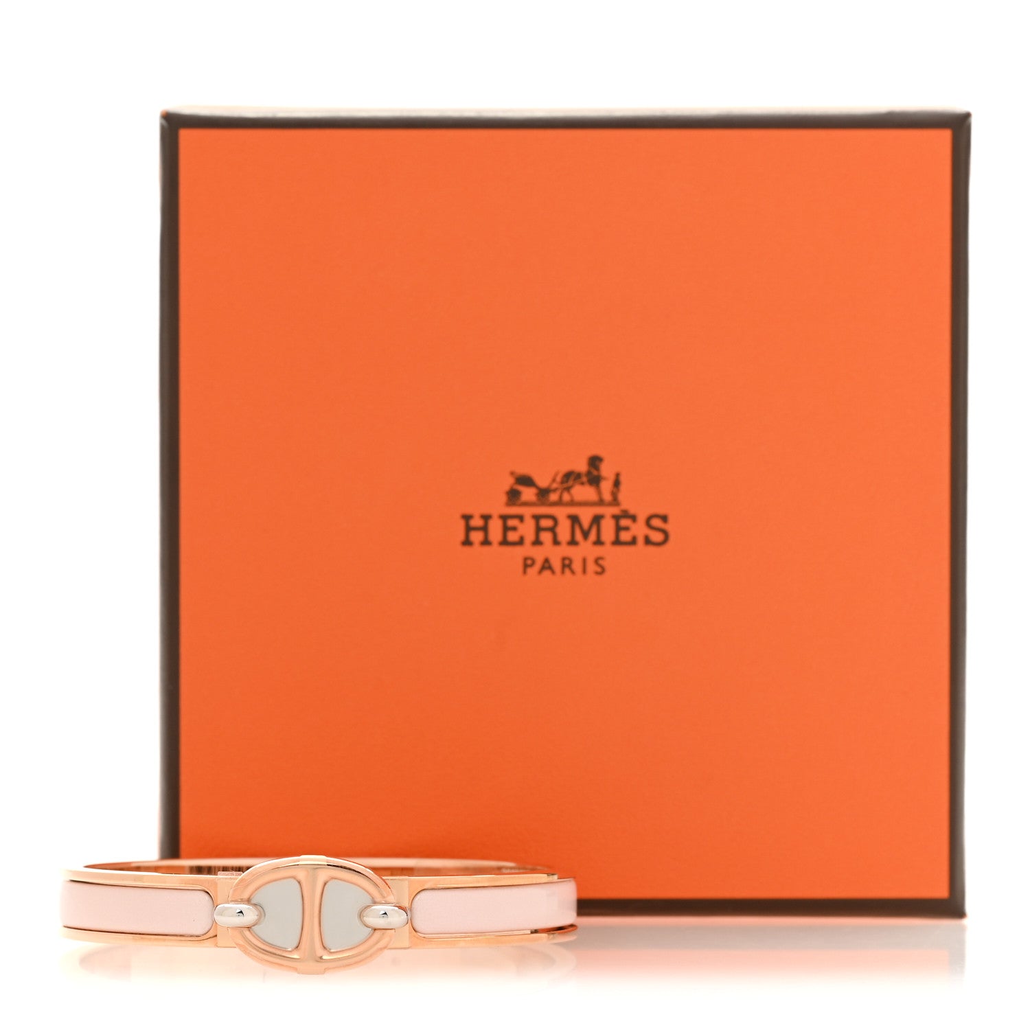 Hermes Enamel Mini Clic Chaine d'Ancre Bracelet PM Rose Candeur 5 of 5