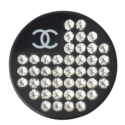 Chanel Resin Crystal CC Brooch Black 1 of 6