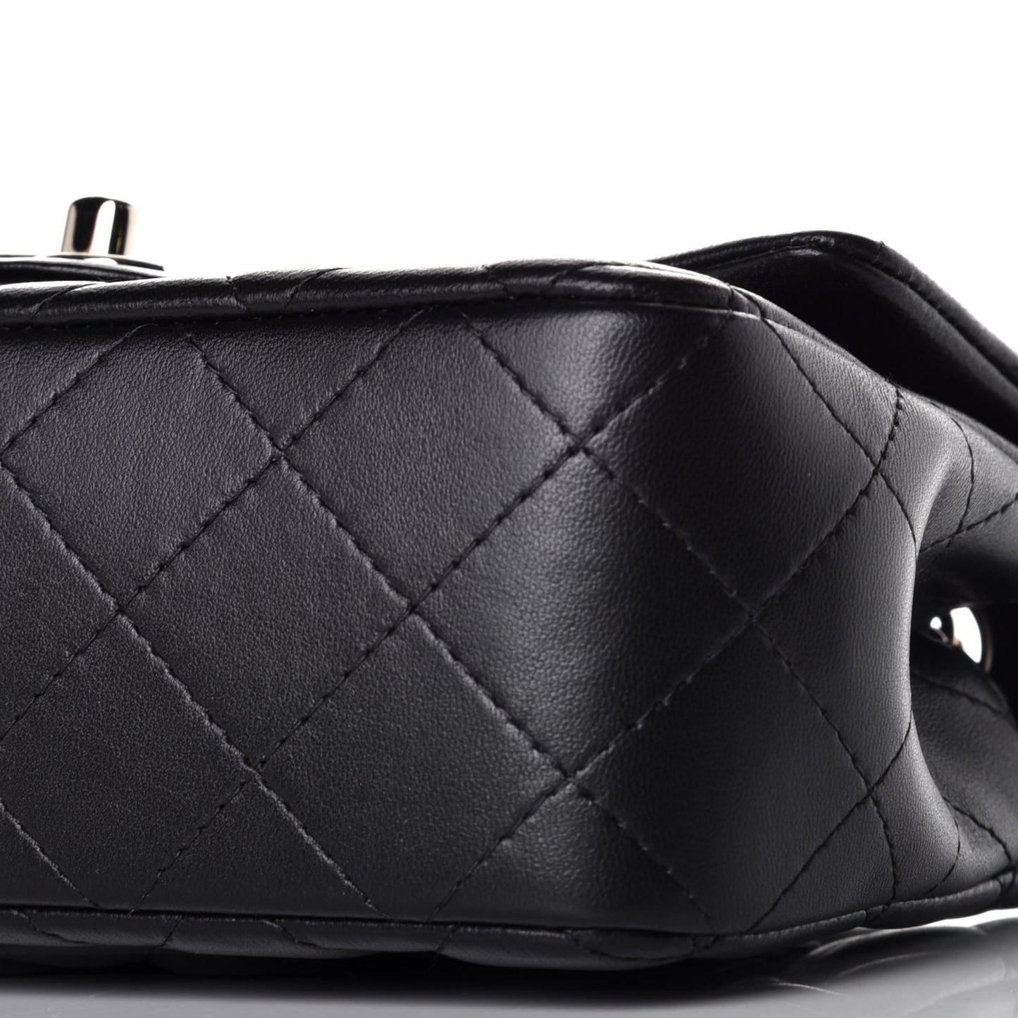Lambskin Quilted Mini Rectangular Flap Black