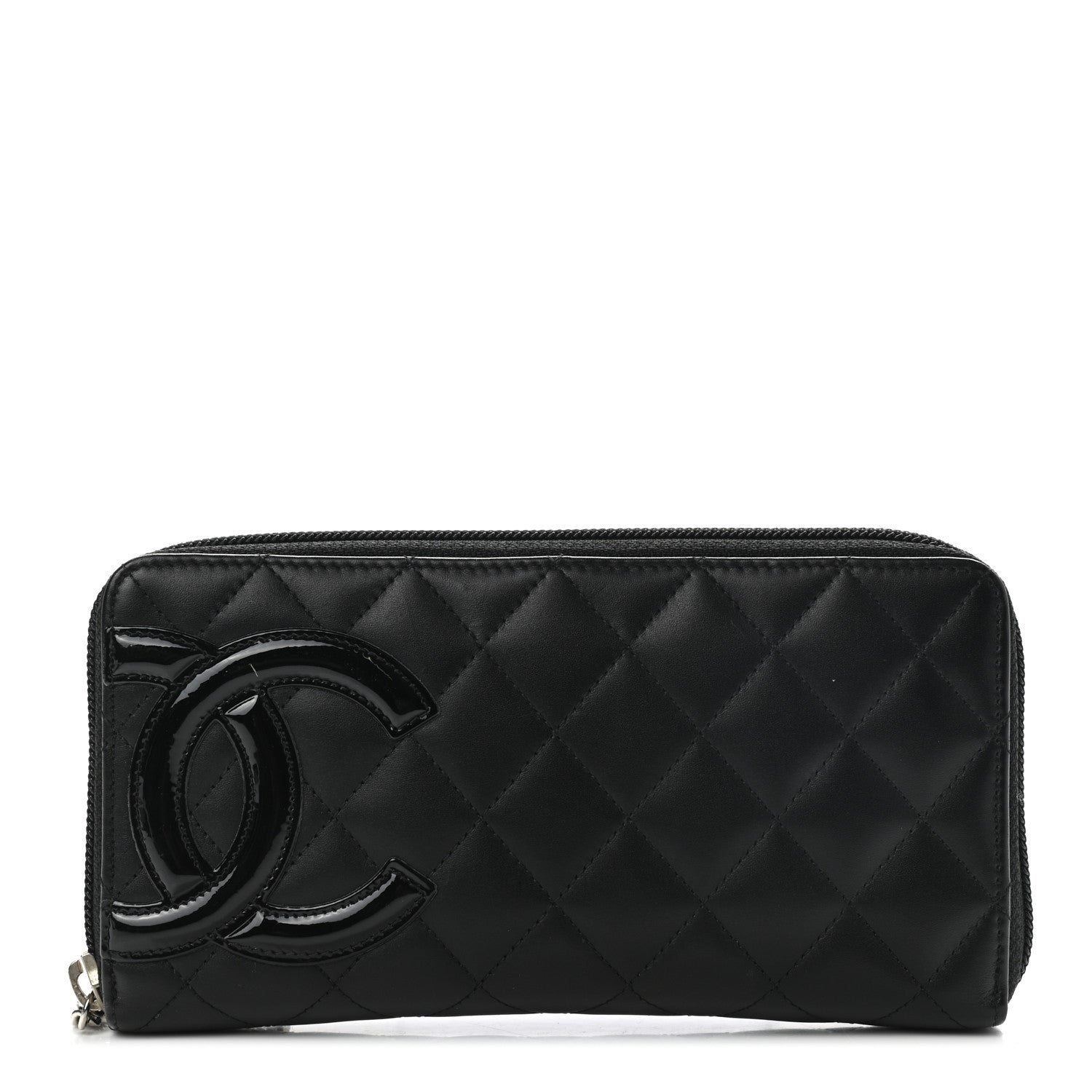 Chanel Calfskin Quilted Cambon Large Gusset Zip Around Wallet Black 1 of 10