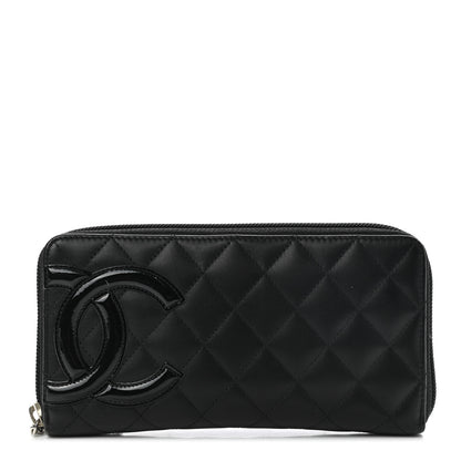 Chanel Calfskin Quilted Cambon Large Gusset Zip Around Wallet Black 1 of 10