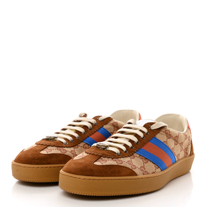 Gucci GG Monogram Suede Web Mens G74 Sneakers 11 Beige Ruggine Cuir 3 of 9