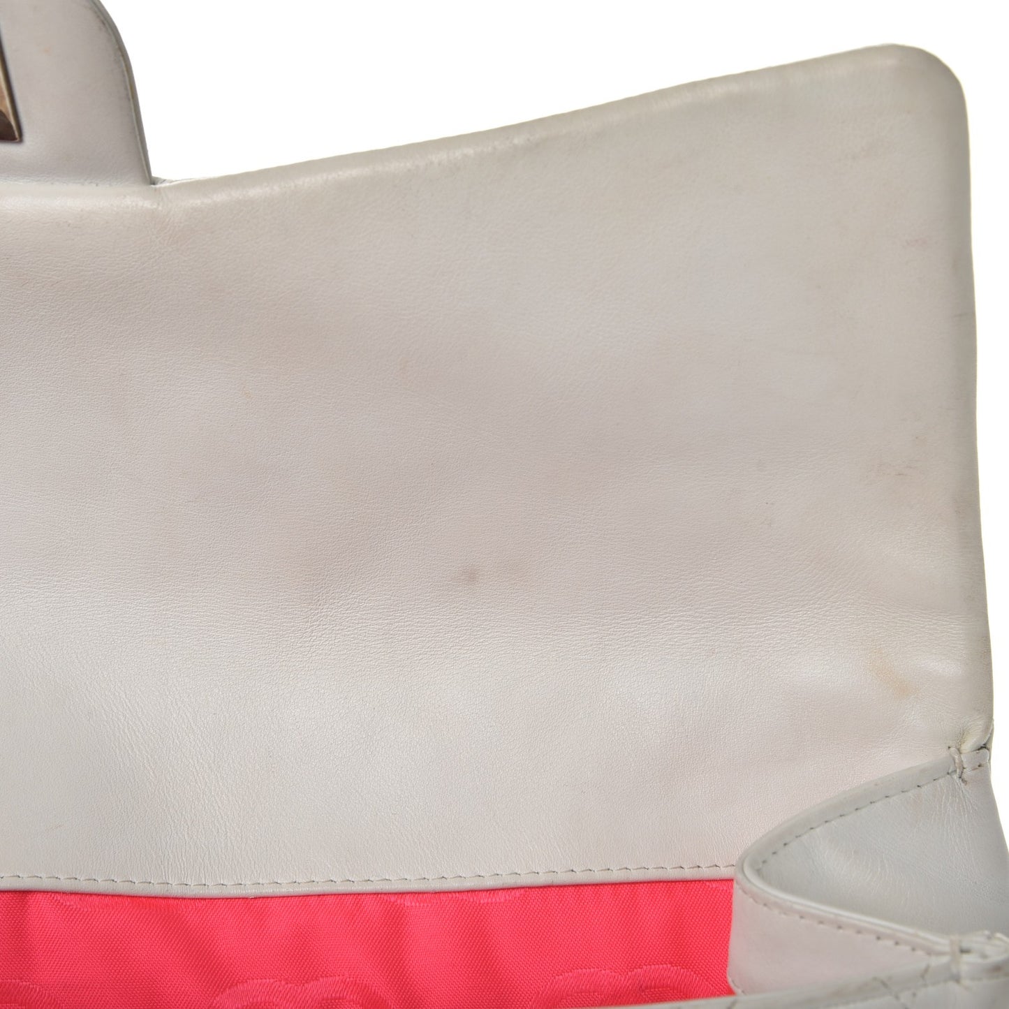 Calfskin Quilted Large Cambon Flap White Black