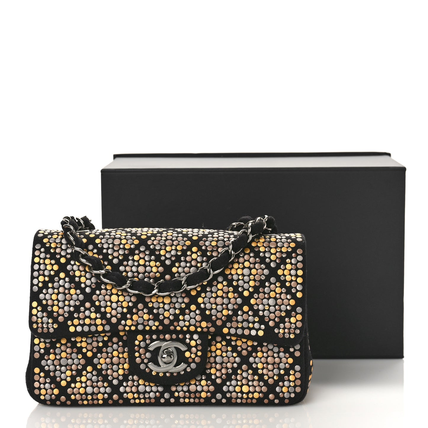 Jersey Embellished Mini Flap Black