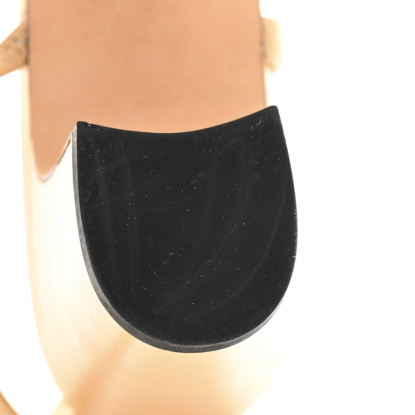 Goatskin Grosgrain Cap Toe CC Slingback Pumps 38 Beige Black