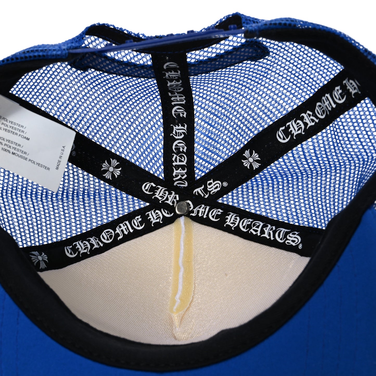 Cotton Mesh Hollywood Cross King Taco Trucker Hat Blue White