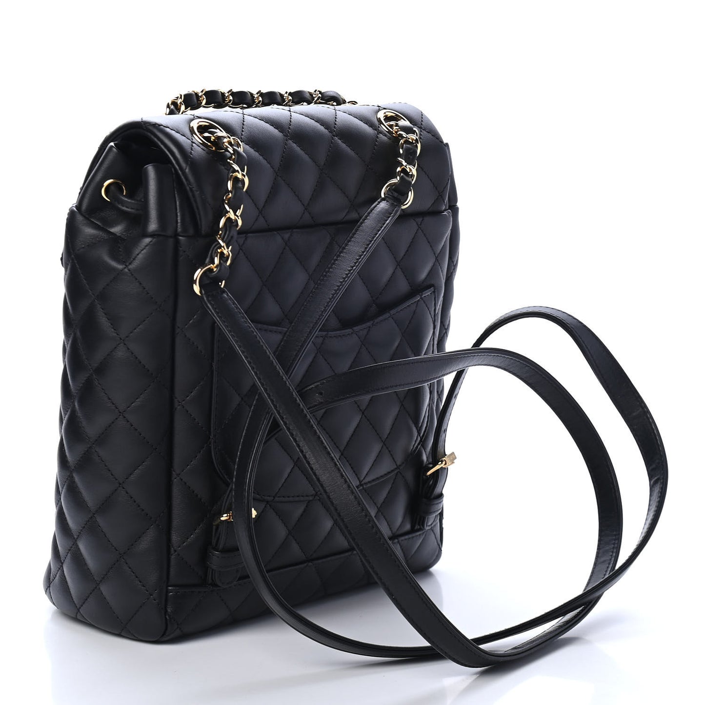 Calfskin Quilted Small Urban Spirit Backpack Black